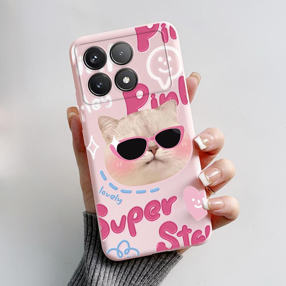 For Xiaomi POCO F6 Pro Case Cute Bear Cartoon Frog Silicone Soft Rubber Camera Protector Case POCO F6 Pro Case POCO F6 Pro Cover