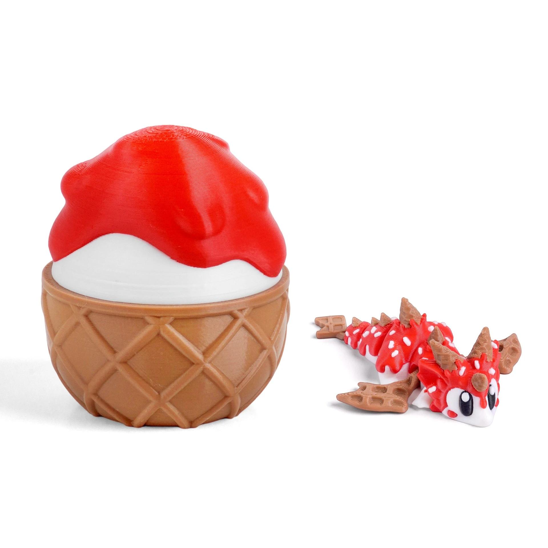 

3D-печатные милые и забавные ornaments из фрукта питахайя, дракона и яйца дракона, пластиковые украшения, скульптуры для украшения рабочего стола, праздничный подарок
