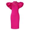 D560 Women's Sexy Beaded Lotus Sleeve Party Dress - 2025 Fashion African Style