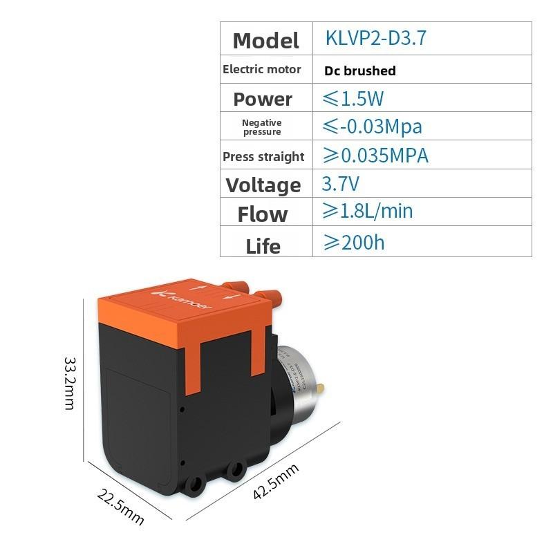 KLVP2-D3.7 miniature vacuum pump electric miniature diaphragm miniature self-priming gas gas sampling compression pump