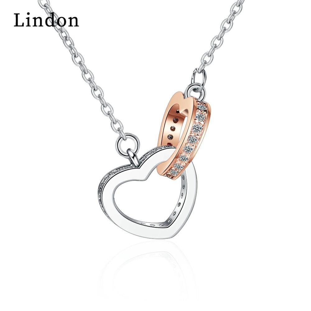 

Женское ожерелье Lindon, кулон из медного сплава, циркон, модный подарок белый