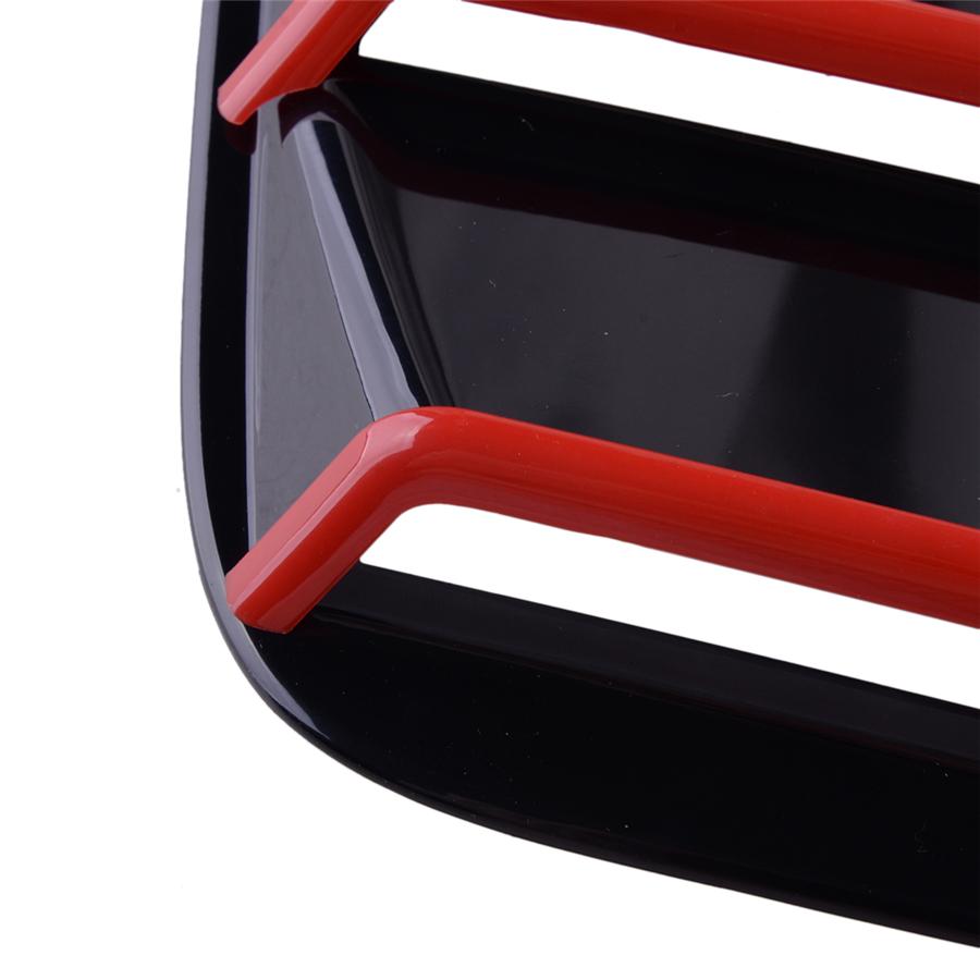 Black+Red Rear Side Window Shutter Louver Cover Trim For Dodge Charger 2011-2021
