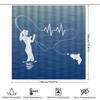 Blue Heartbeat Shower Curtain Silhouette Water Sports Girl Decoration For Bathroom Window Privacy Waterproof Fabric Backdrop