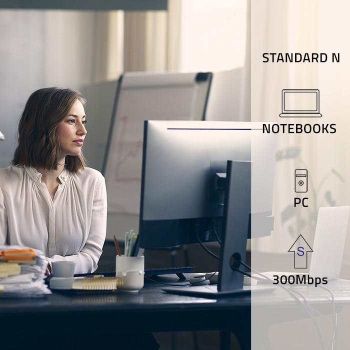 Qoltec Karta sieciowa zewnętrzna | Ultra szybki mini adapter NANO Wi-fi | Standard N | USB 2.0 | 300Mb/s | 2.4GHz