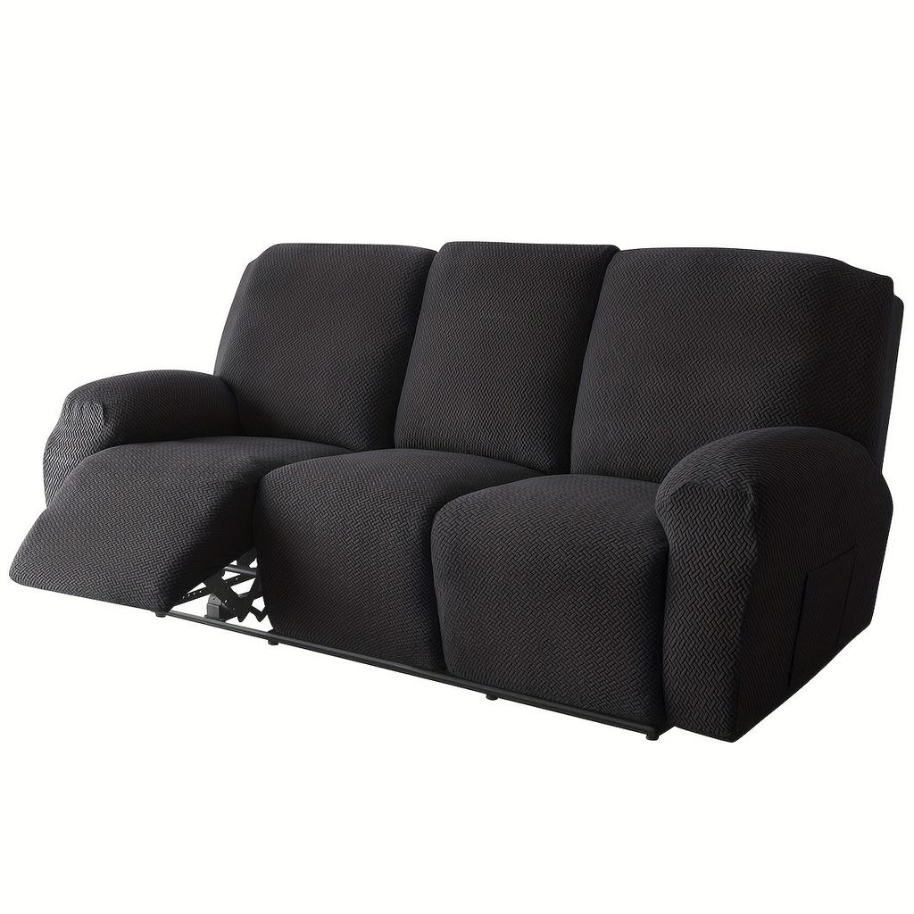 Recliner Sofa Cover Lazy Chair Solid Color Cushion Cover Sofa Cover 1/2/3/4 Seat Texture Stretch Sofa