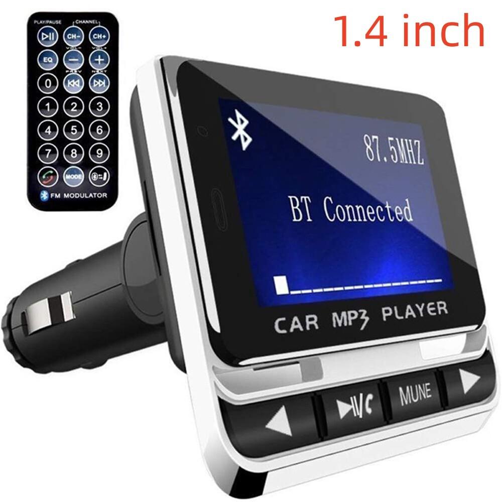 1.4 inch LCD Display Car Bluetooth 5.0 FM Transmitter MP3 WMA Player Aux Kit
