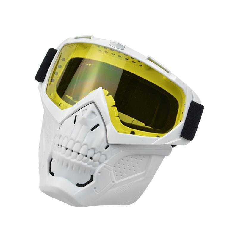 Anlorr New motorcycle riding windproof goggles with detachable sunshade, UV protection, skull face mask, and wind shield