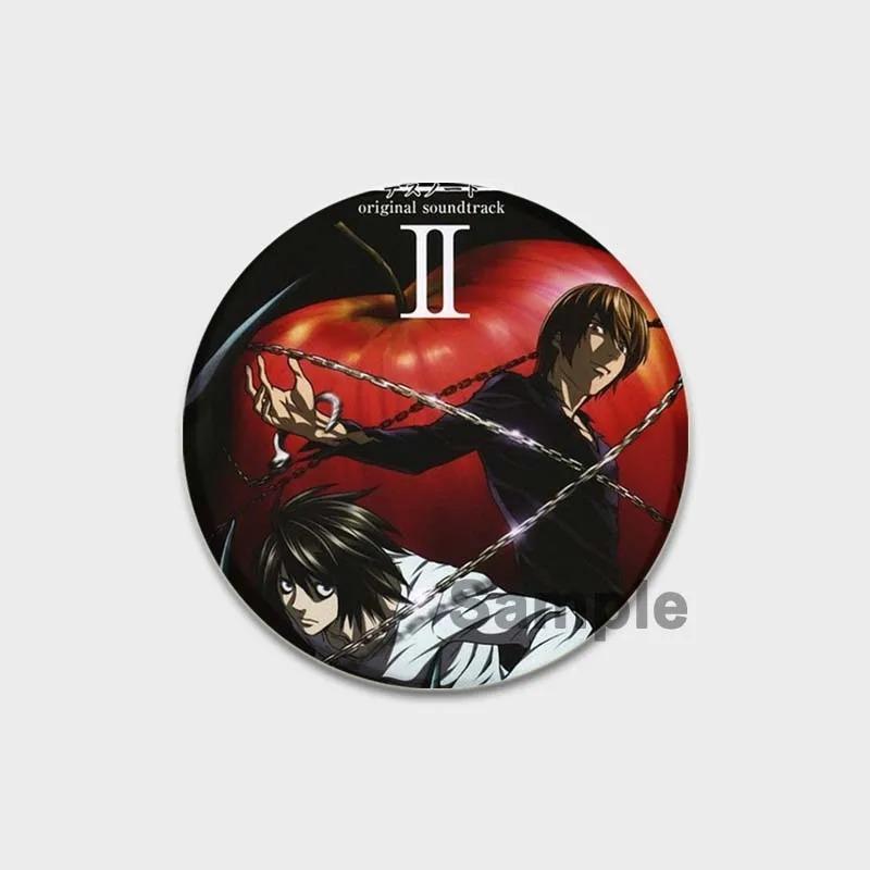 32/44/58MM Japanese Anime Death Note Enamel Pins, Round Brooch, L Killer, Yagami Light, Cosplay Badge, Backpacks Jewelry, Xmas Gifts
