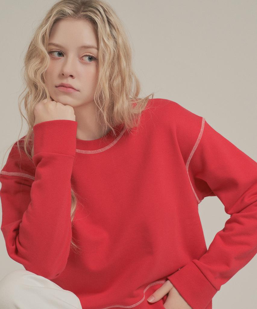 Iteoneolmomeonteu Outstitch Point Sweatshirt - Red