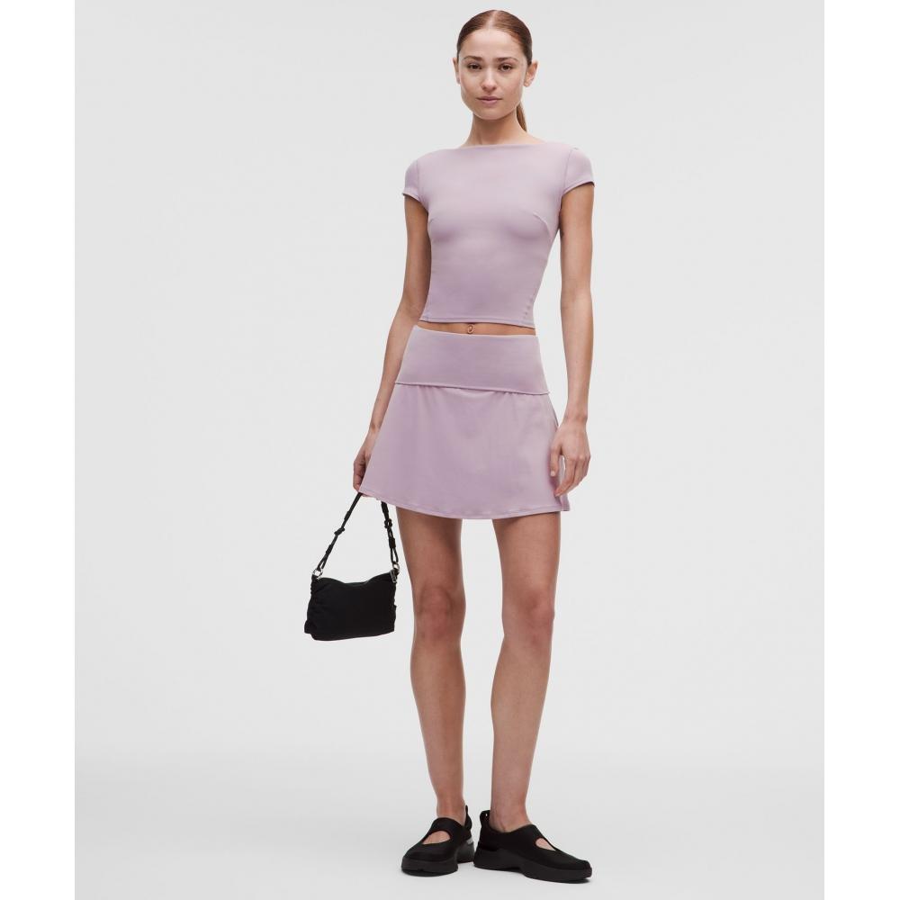 Lullulemon Groove Foldover Mid-Rise Mini Skirt Lotu