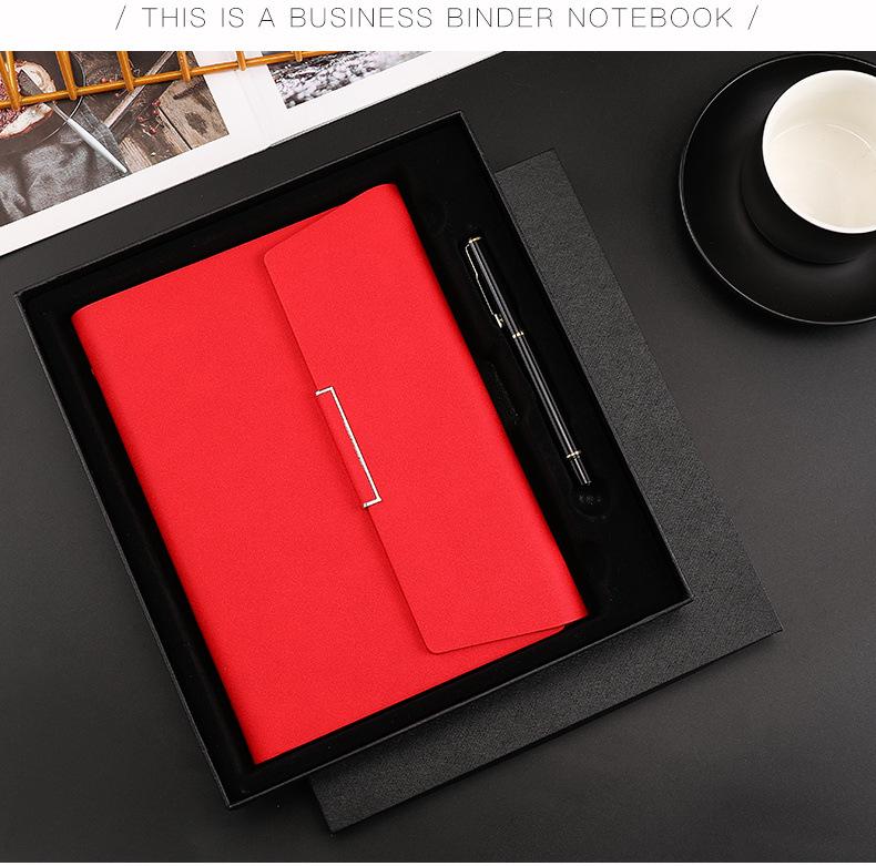 A5 Three-fold Notebook with Loose-leaf Sheets, Magnetic Closure, and Custom Gift Box - Business Diary with Personalized Designs