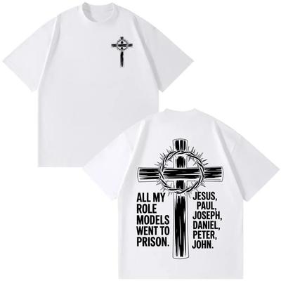 Unisex Γυναικείο Vintage T-shirt Χριστιανικό Ιησούς Μοντέρνο Γραφικό T-shirt Κοντομάνικο Βαμβακερό Φαρδύ Χαλαρό Βαμβακερό Υψηλής Ποιότητας T-shirts