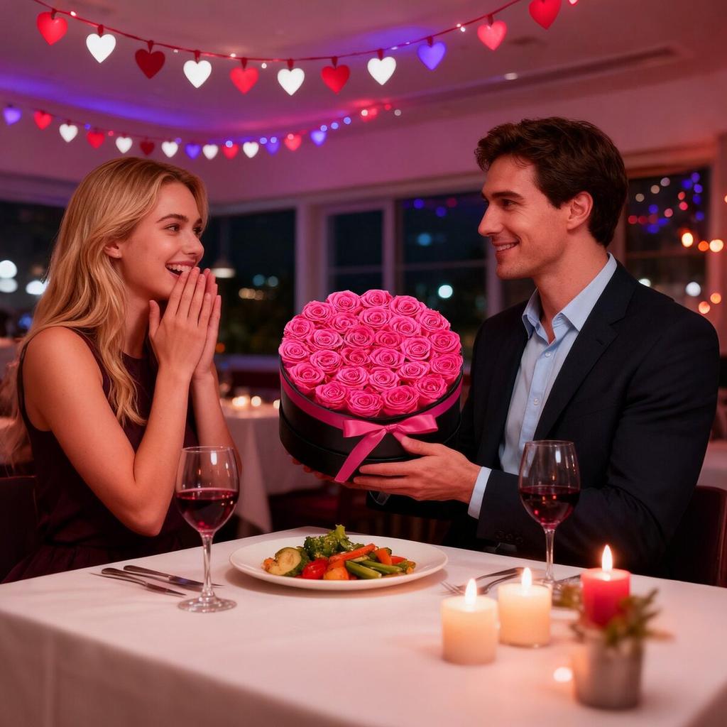 Forever Flowers, 27 Preserved Roses In a Box, Eternal Flowers Immortal Bouquet Birthday Present for Delivery Prime Women Her Wife Mothers,
