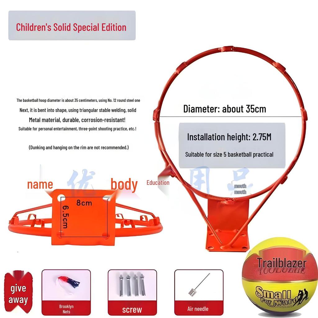 Coș de baschet de exterior montat pe perete W2V pentru adulți și copii - Utilizare în interior/exterior cu coș suplimentar