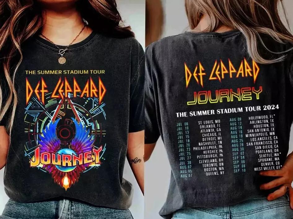 Def-Leppard And Journey The Summer Stadium Tour 2026 Signature T-Shirt L