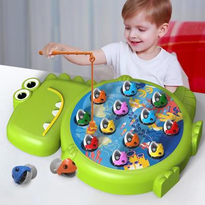 Dinozor Basit Manyetik Balık Tutma Oyuncakları Oynama Sopa Oyuncağı Çocuk Bebek Montessori Sopa ile Çocuklar Eğitici Dönen Hediye Erkek Kız