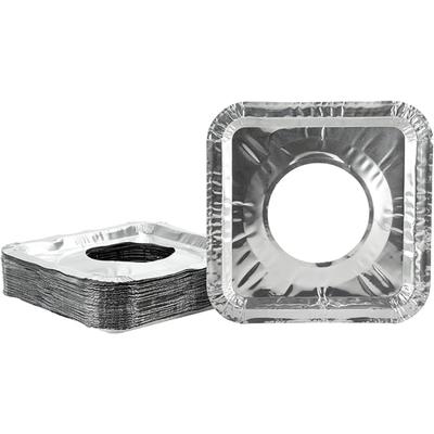 Jednorazowa wyściółka palnika kuchenki gazowej, Pokrywa palnika z folii aluminiowej, Ochraniacz kuchenki, 20,5 cm, Opakowanie 10 sztuk (Plac)