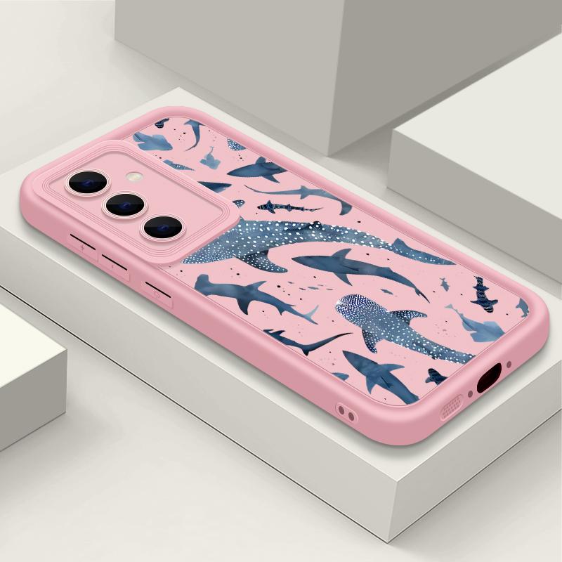 

Матовий чохол проти падінь з принтом кита для Samsung S25 S24 FE S23 Ultra S22 A56 A36 A16 A15 A55 A35 М який протиударний чохол для телефону з ТПУ Samsung A55 5G рожевий