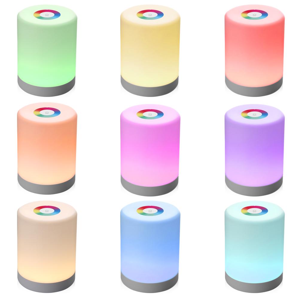 Wiederaufladbare intelligente LED-Nachtlicht mit Touch-Steuerung, Induktionsdimmer, intelligente tragbare Nachttischlampe, dimmbarer RGB-Farbwechsel