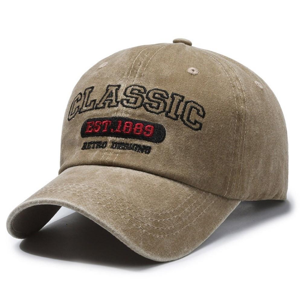 

Vintage Classic EST.1889 Embroidery Baseball Cap Visor Adjustable Baseball Hats Washed Cotton Casquette For Man Women хаки