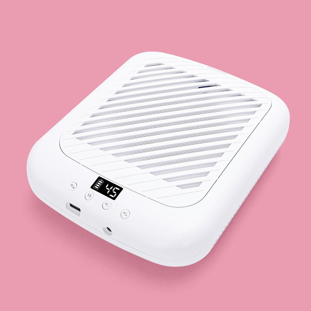 Portable Rechargeable Turbo Brushless Nail Dust Collector with Adjustable High Power for Nail Art