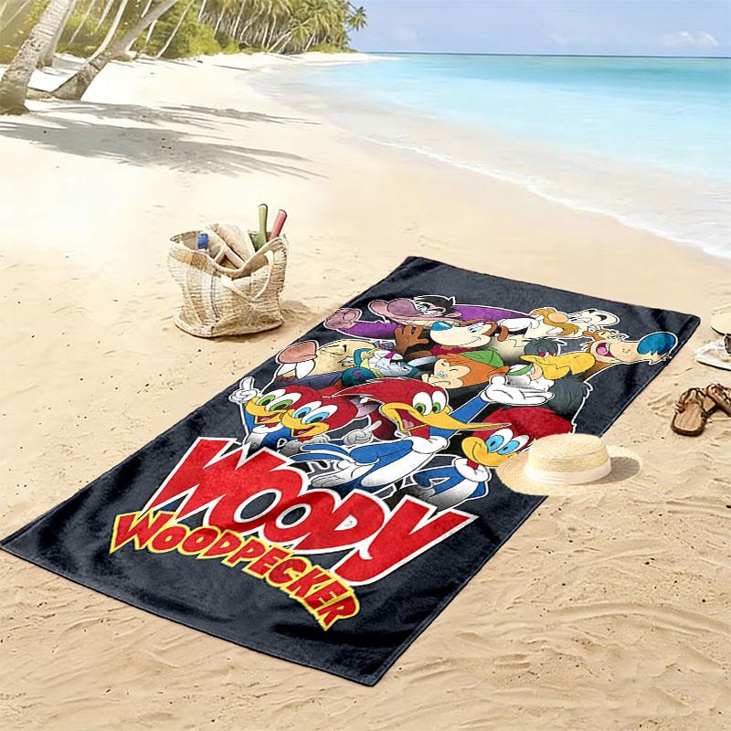 Woody Woodpecker Print Beach Towel, Large Soft Quick Dry Towel for Beach Camping Swimming