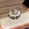 Hexagonal Minimalist Alloy Ring With Sparkling Rhinestones For Female Fashion Accessories