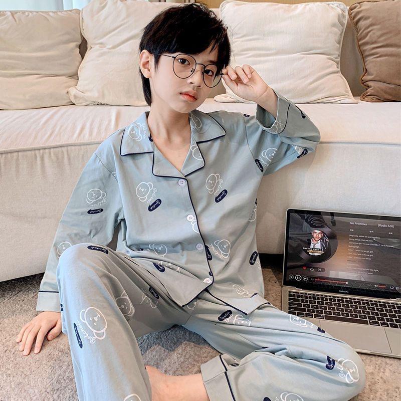 Comfortable Boys' Long Sleeve Pajama Set for Spring, Autumn, and Winter