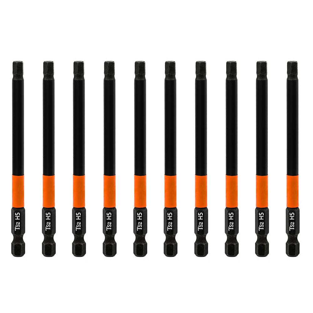 

10PCS Hex Screwdriver Bit Set 100mm H5 TS2 Steel Magnetic Drill Bit for Electric Drill Screwdrivers Type A
