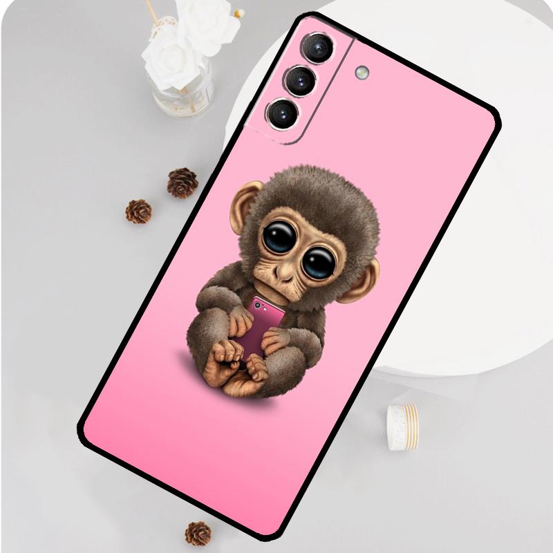 Monkey Gorilla Ape Baby Case For Samsung Galaxy S23 FE S20 S21 S22 Ultra S8 S9 S10 Plus Note 10 20 Ultra Soft Cover