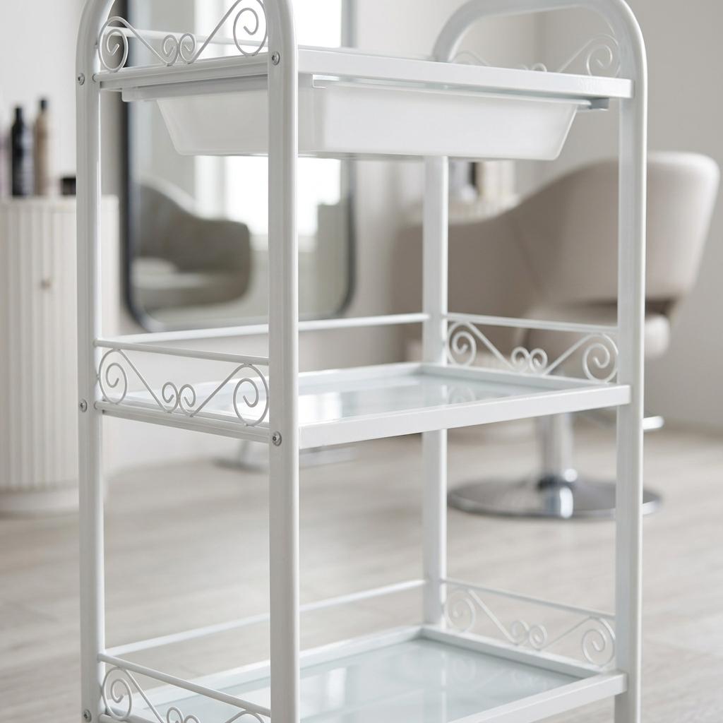 Hairdressing Assistant Trolley Table on Wheels for Dyeing B74-St021 for Beauty Salon Cabinet with Drawers