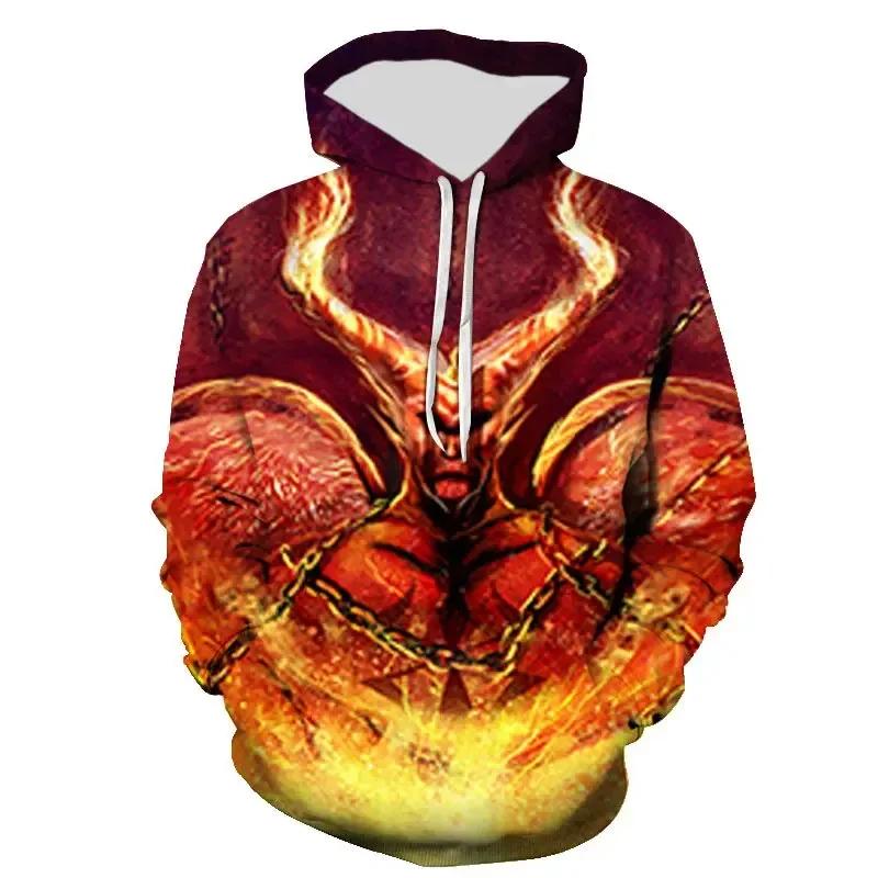 New Hoodie Cool Satan Men's Women's Children's 3D Printed Hooded Pullover Long Sleeve Loose Casual Comfort Sports Style
