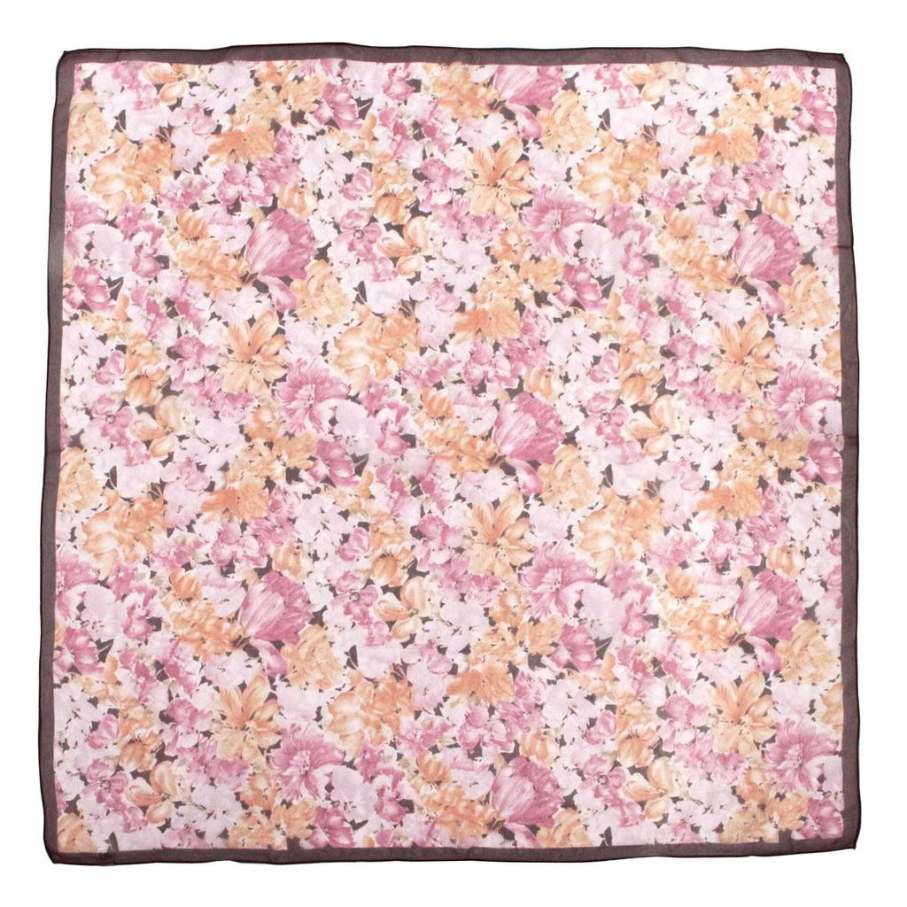 Gran Creer Silk Large Made In by Grancreer Scarf, Square, 88x88cm, Women's, Japan, (A-Floral Pink)
