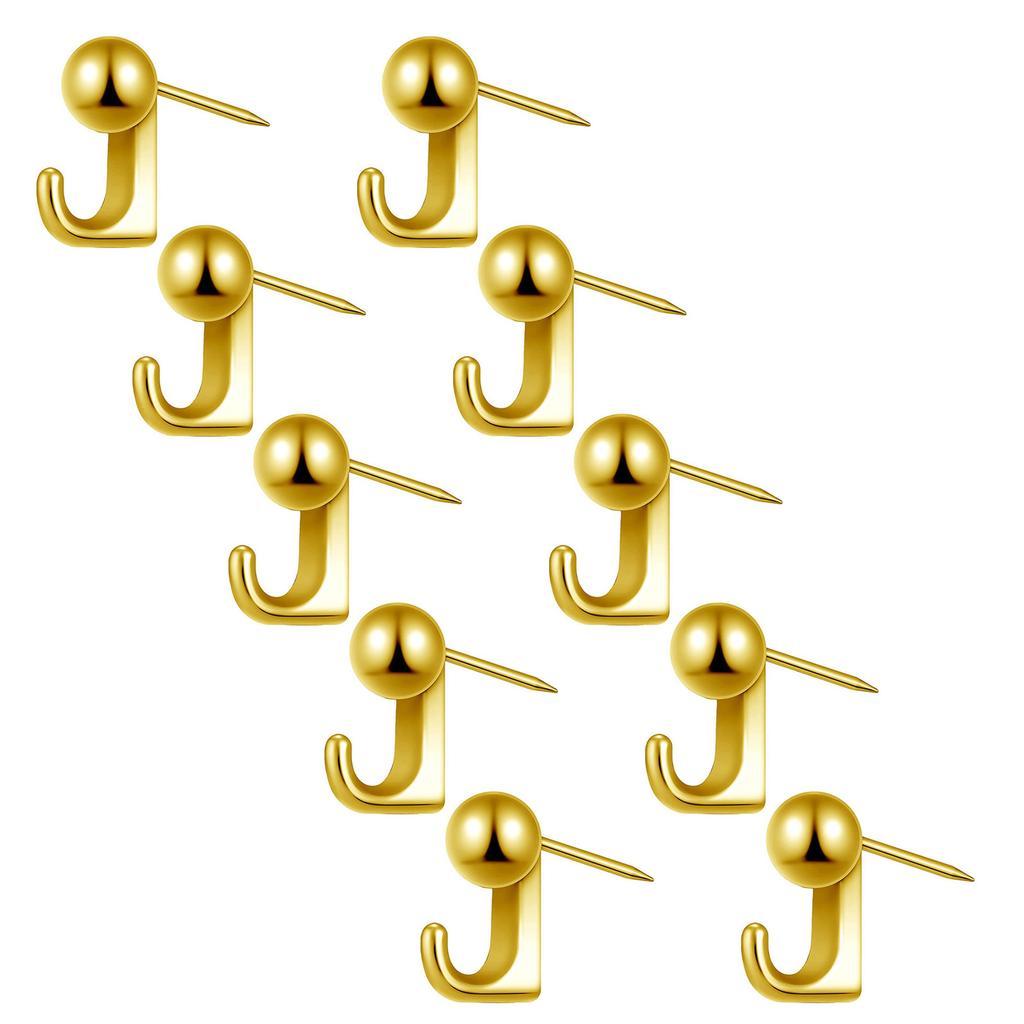 10Pcs Heavy Duty Metal Push Pin Hook Zinc Alloy Wall Mount Hangers For Pictures Crafts for Soft Wood Panels