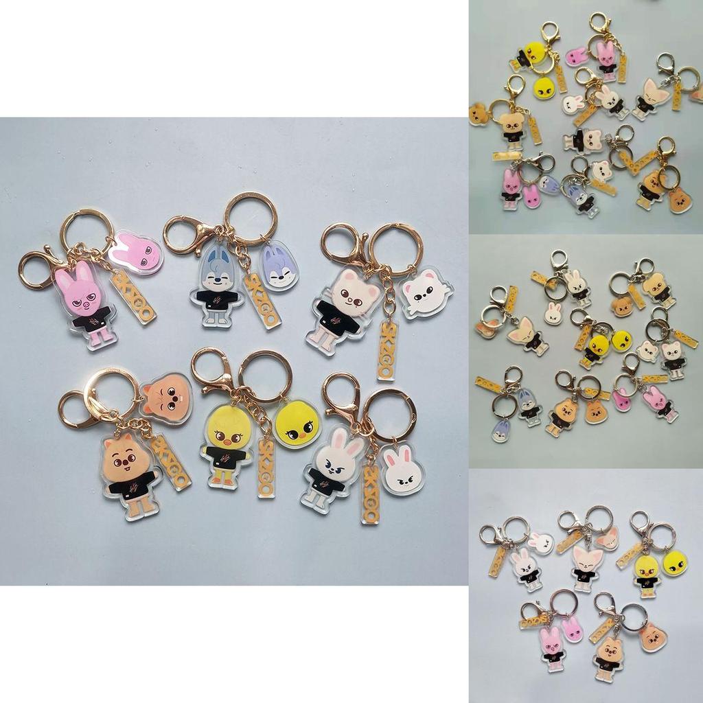 Stray Kids Skzoo Acryl Doppelseitiger Schlüsselanhänger Cartoon Kpop Fans Geschenk Sammlung