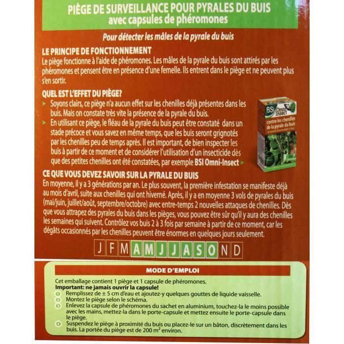 Piège pour pyrales du buis avec capsule de phéromone
