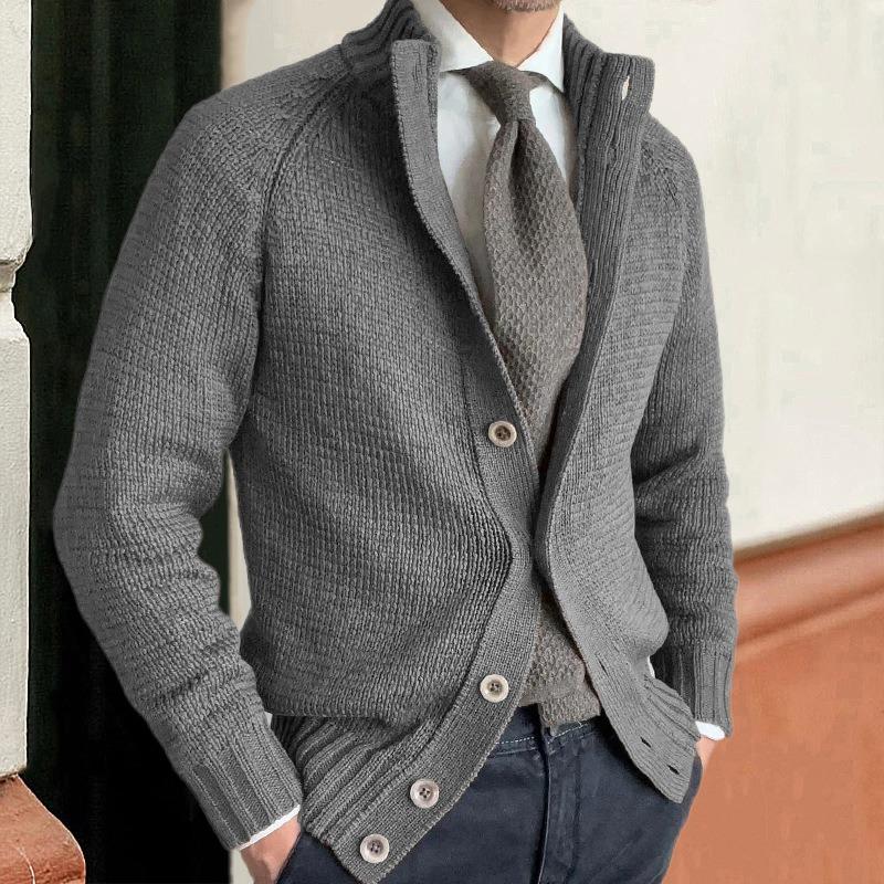 Slim-fit Sweater with Stand-up Collar
