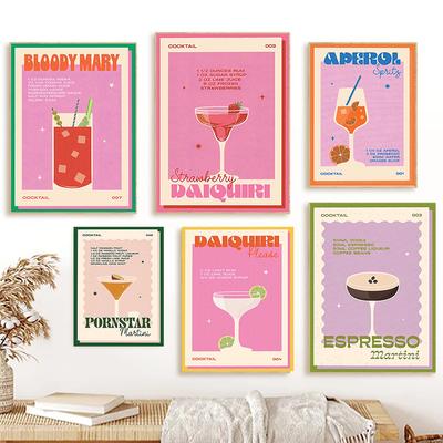 Cocktail Mojito Saft Trinken Poster Bar Vintage Wand Malerei Nordic Poster und Druck Wohnzimmer Dekorative Wand Bild Cuadros
