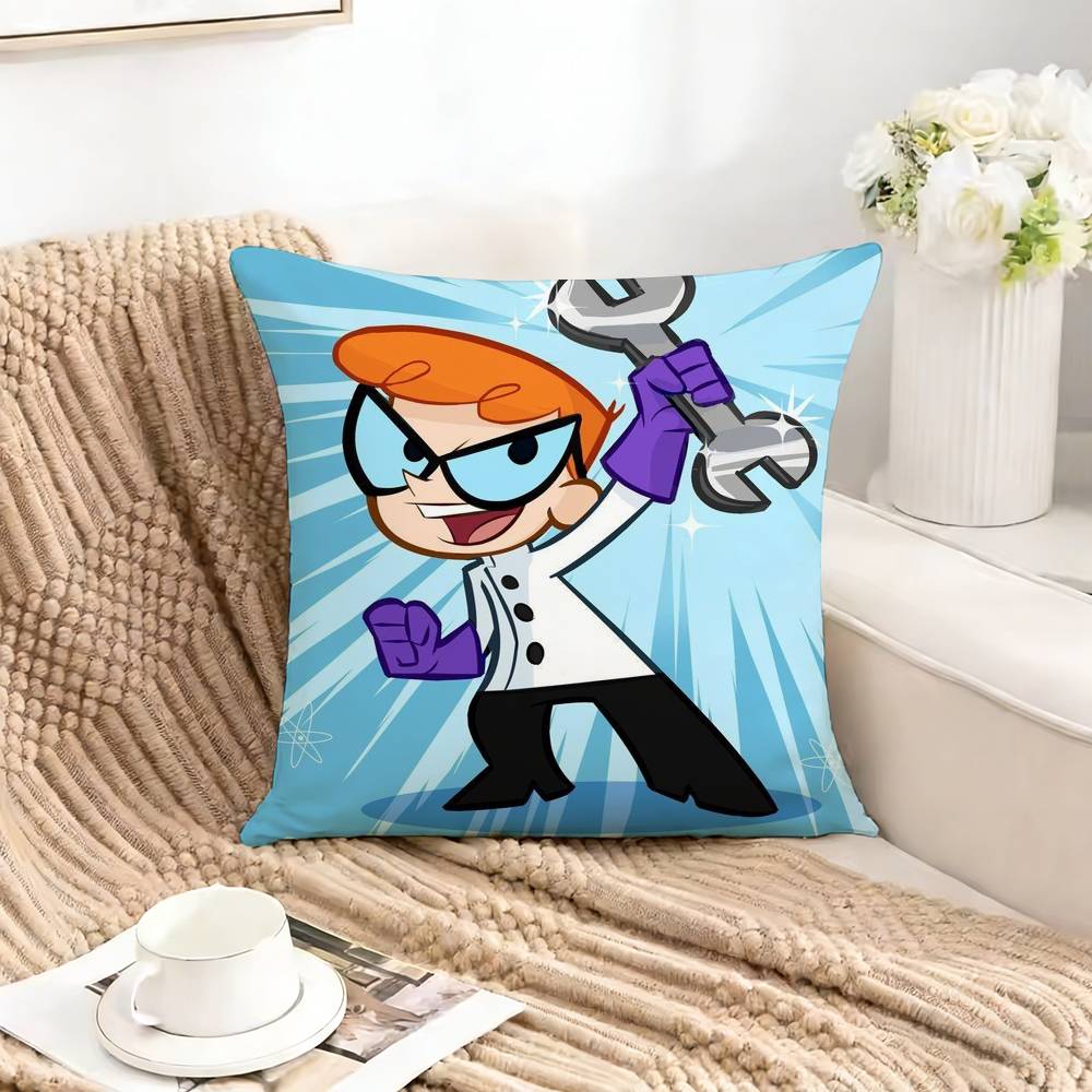 DDexters LLaboratoryDL Pillow Case Square DoubleSided Sofa Cushion Cover Bedroom Bedside Pillow