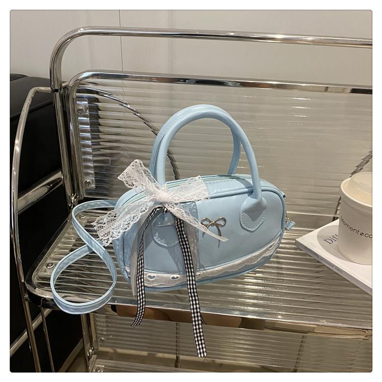 Niche Versatile Cute Lace Portable Boston Bag Women's 2025 Summer New High-end Shoulder Messenger Bag