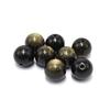 Golden Obsidian Stone Natural Round Beads 15"Strand Smooth Loose Spacer Beads 4/6/8/10/12mm for Jewelry Making DIY Bracelets Accessories
