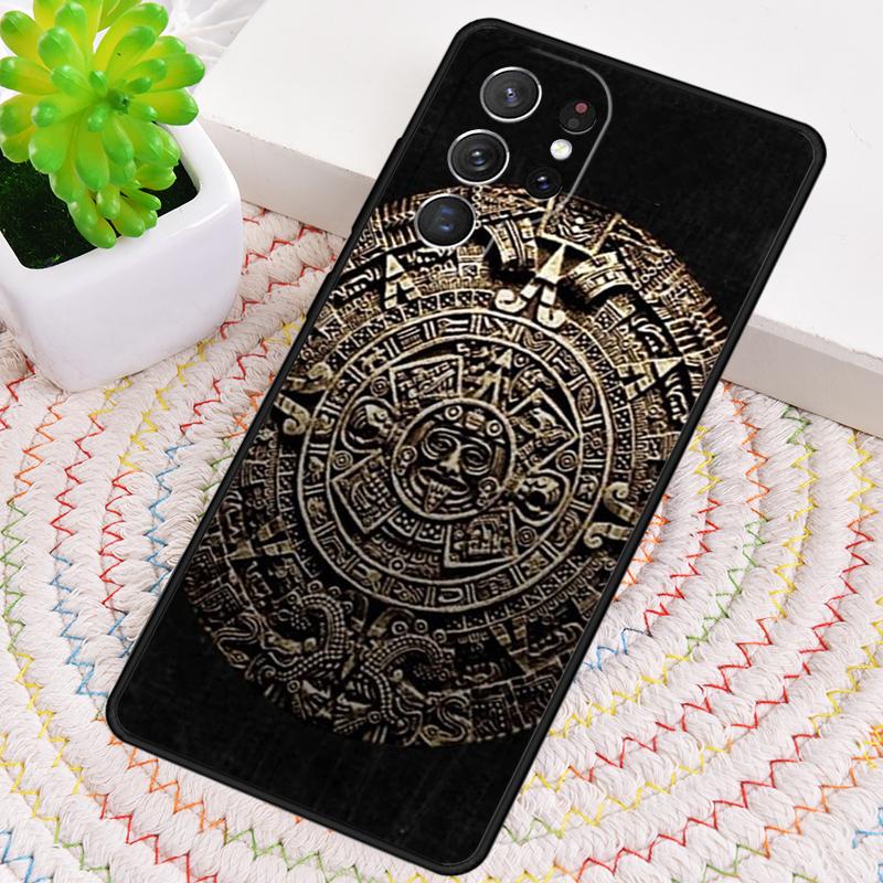 Mayan Calendar Wood Pattern Silicone Phone Case For Samsung Galaxy note 10 pro S26 S25 S24 S23 S22 S21 Plus S25Ultra Capa Cover