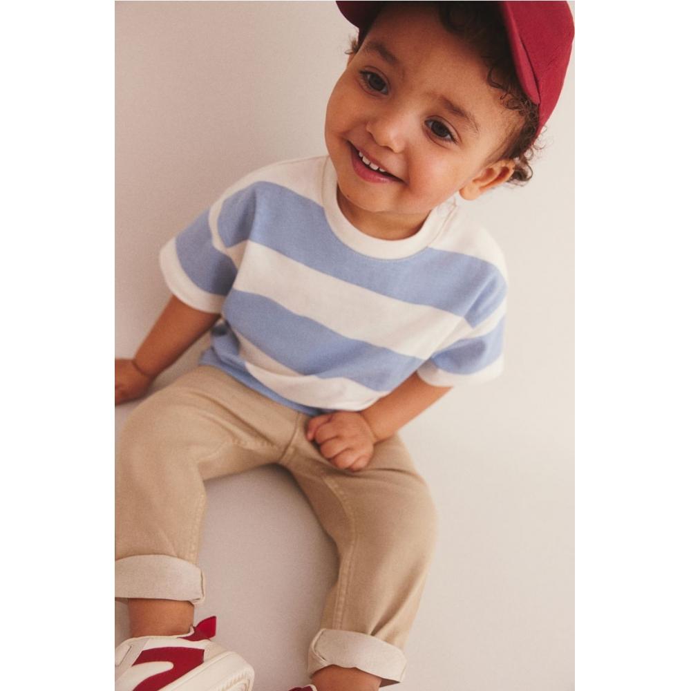 

Футболка из хлопкового джерси HM светло-голубая в белую полоску