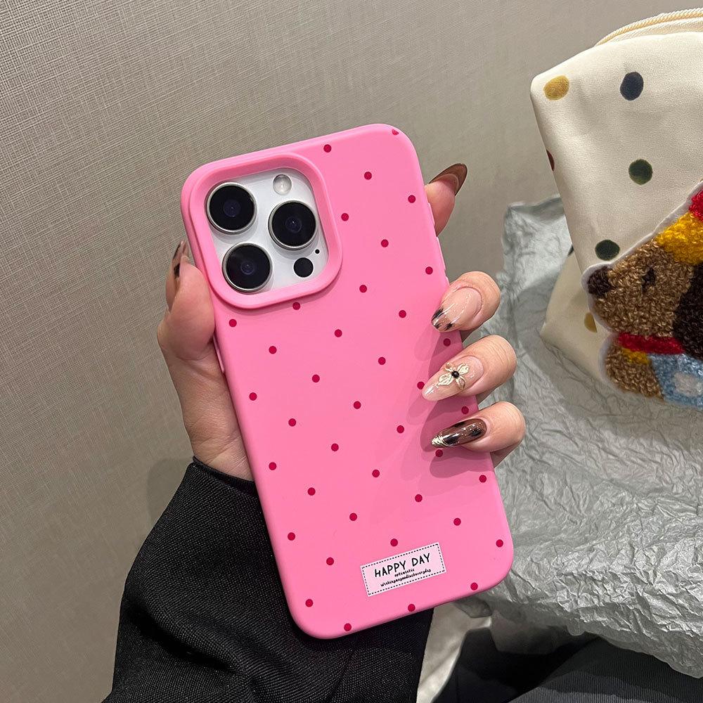 Polka Dot Glutinous Rice Shell Is Suitable for Apple 17proamx Mobile Phone Case, Fashionable iPhone15/13/11 Anti-drop Soft Case 16.