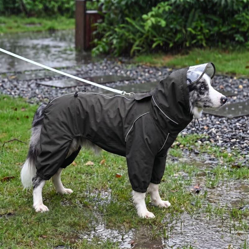 Full Coverage Waterproof Dog Raincoat Large Medium Breeds Outdoor Use All Season