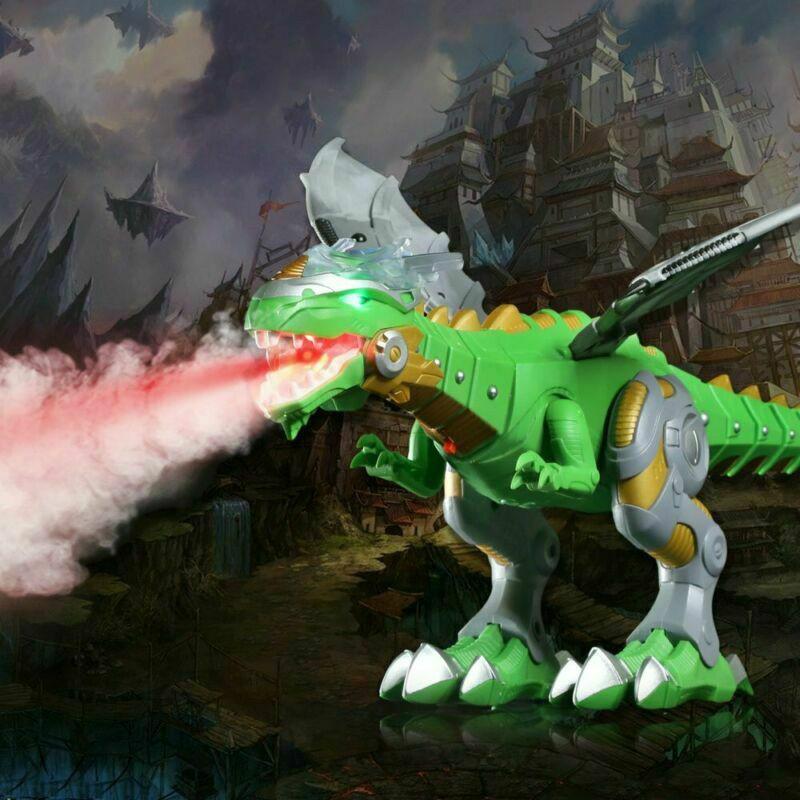 Walking Toy Dragon Fire Breathing Water Spray Dinosaur Kids Boys Christmas Gift