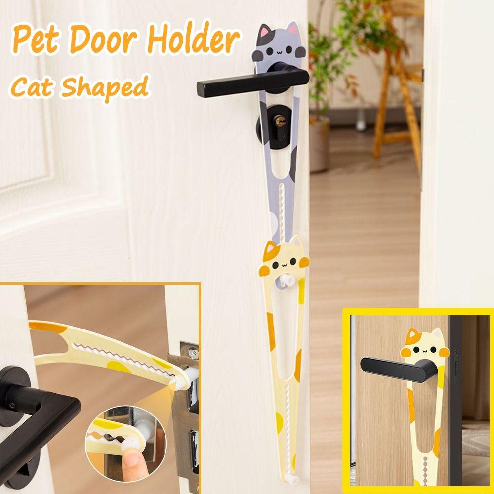 2Pcs Cat Shaped Cat Door Lock Durable Pet Door Holder Dog Door Opener  Pet Supplies