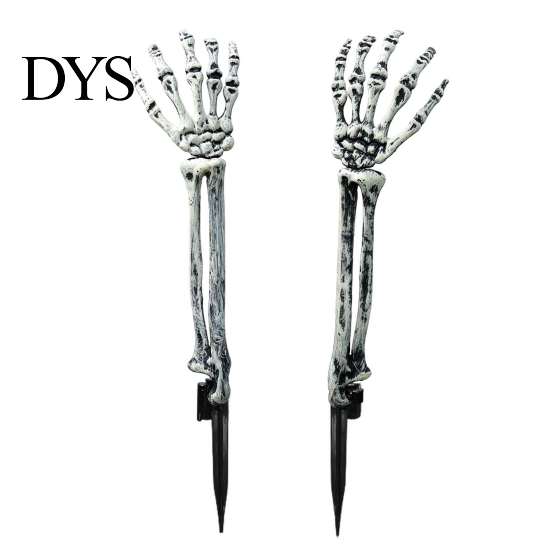 Graveyard Scene Setter 1 Pair Halloween Skeleton Hand Yard Stake, Fake Bone Ground Creepy Garden Decor Insert for Cemetery Lawn Display, Spooky