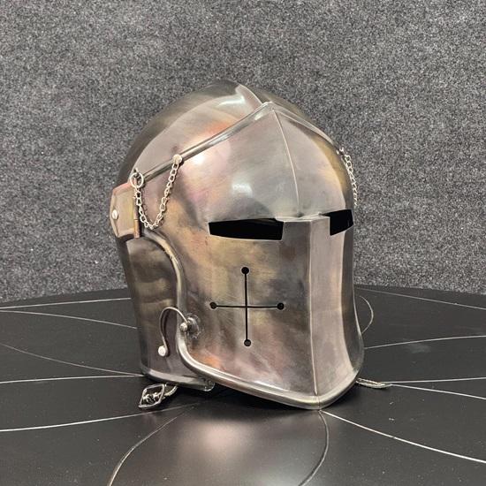 Barbuta Helmet Medieval Knight 8Gauge Mild Steel Helmet LARP, Cosplay, Display, Costume Helmet