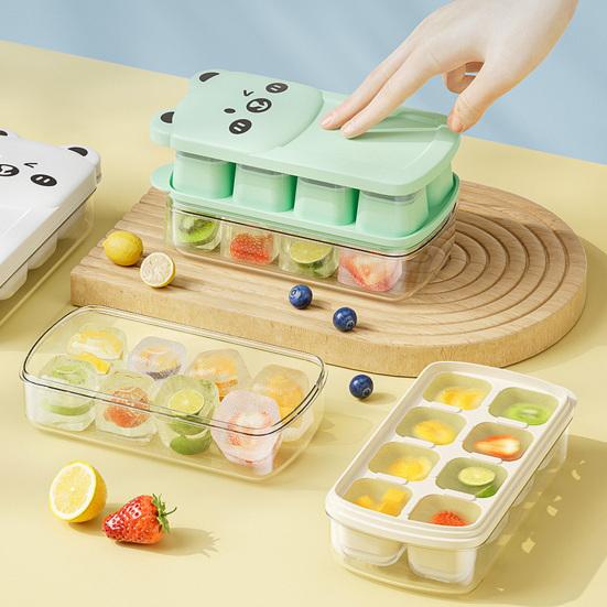 Mini Bear Ice Cube Tray with Lid Food-Grade Silicone Ice Mold Easy Release Ice Cube Maker BPA-Free Kitchen Food Freezer Tray